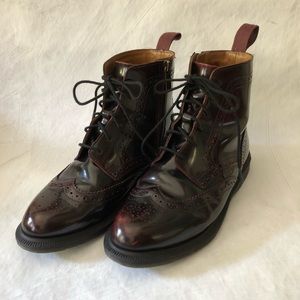 Dr. Martens Delphine burgundy lace up boot